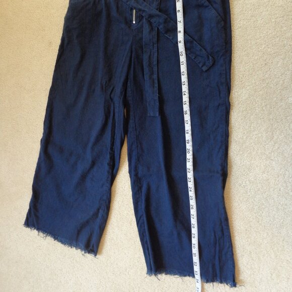 INC International Concepts Women Frayed Zip-Front Culottes Wide Leg Pants Sz 2 - Picture 7 of 10